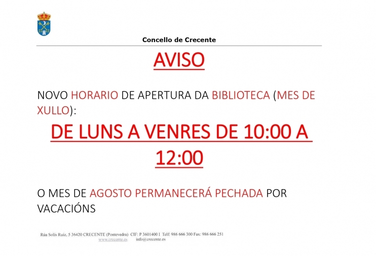 NUEVO HORARIO BIBLIOTECA