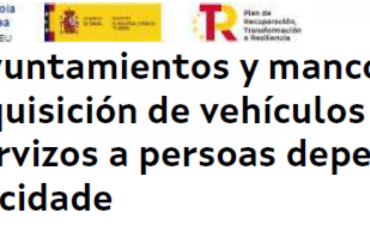 ADQUISICIÓN DE VEHÍCULOS QUE FACILITEN LA PRESTACIÓN DE SERVICIOS A PERSONAS DEPENDIENTES O PERSONAS CON DISCAPACIDAD POR AYUNTAMIENTOS Y MANCOMUNIDADES, AL AMPARO DEL PLAN DE RECUPERACIÓN, TRANSFORMACIÓN Y RESILIENCIA FINANCIADO POR LA UNIÓN EUROPEA- NEX