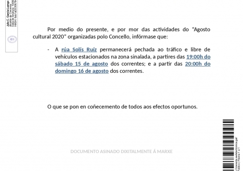 BANDO CORTE CALLE SOLÍS RUÍZ 15 Y 16 AGOSTO